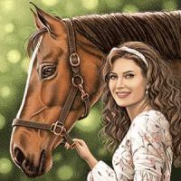 دختر کنار اسب